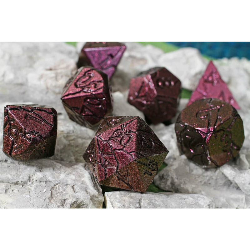 Forged Gaming Scarred Allure 7 Piece Metal Dice Set