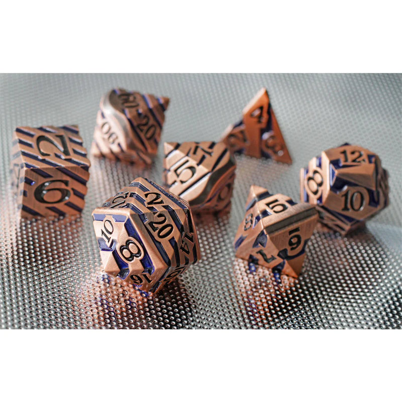Forged Gaming Scarred Copper 7 Piece Metal Dice Set