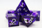 Sharp Edge Resin RPG Dice Set - Purple Skulls