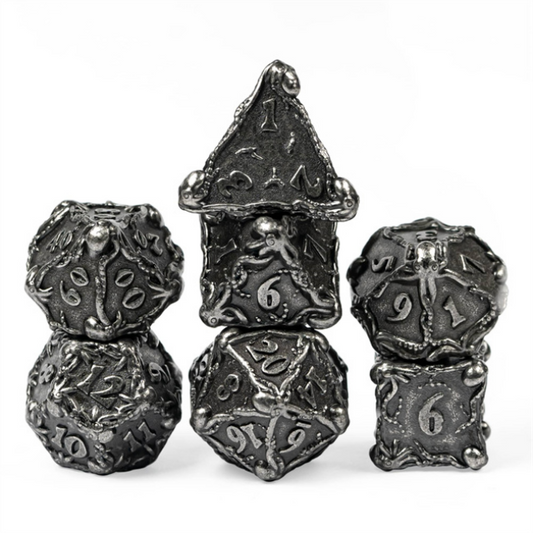 Kraken Jewels: Silver - Metal RPG Dice Set