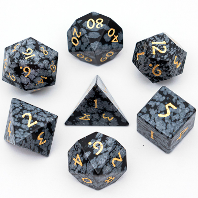 Snow Flake Gemstone - Engraved with Gold