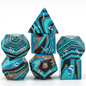 Textured Turquoise Blue & Brown - Engraved