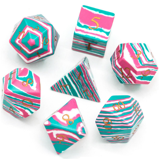 Textured Turquoise Pink & Teal - Engraved