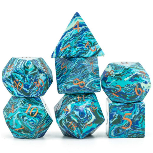 Textured Turquoise Shades of Blue - Engraved