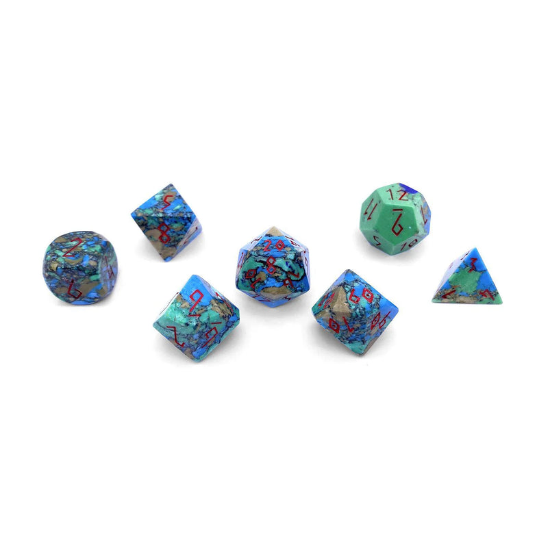 Norse Foundry 7 Die Gemstone RPG Dice Set: Tri Color Turquoise