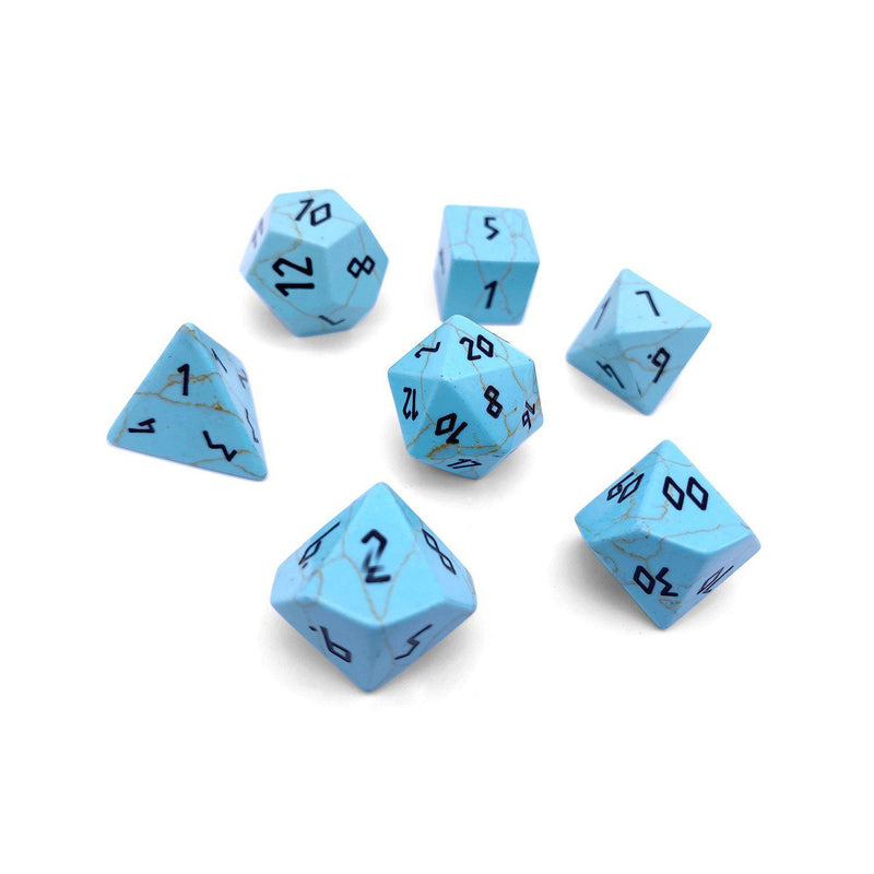 Norse Foundry 7 Die Gemstone RPG Dice Set: Turquoise