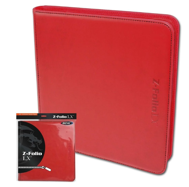 BCW Z-Folio LX 12 Pocket Binder - Red