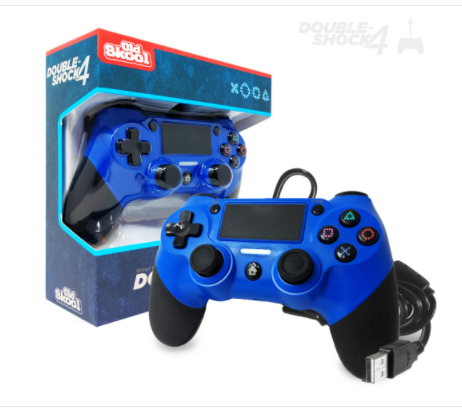 Old Skool Playstation 4 Double Shock 4 Wired Controller - Admiral Blue