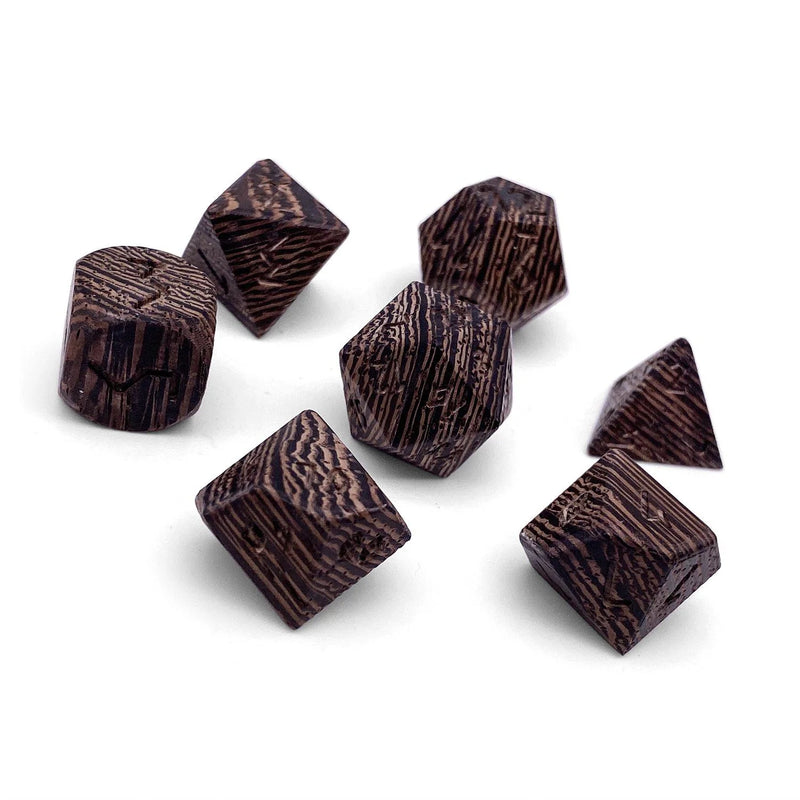 Norse Foundry 7 Die Wooden RPG Dice Set: Wenge