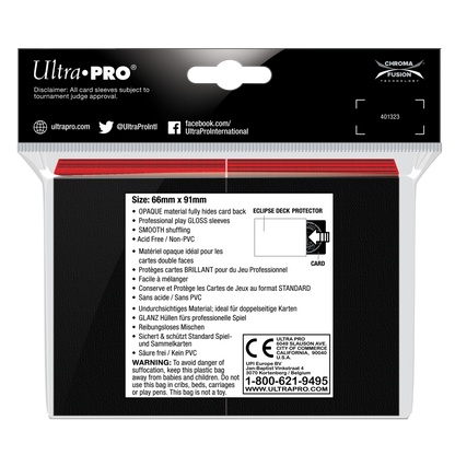 Ultra PRO: Standard 100ct Sleeves - Eclipse Gloss (Apple Red)