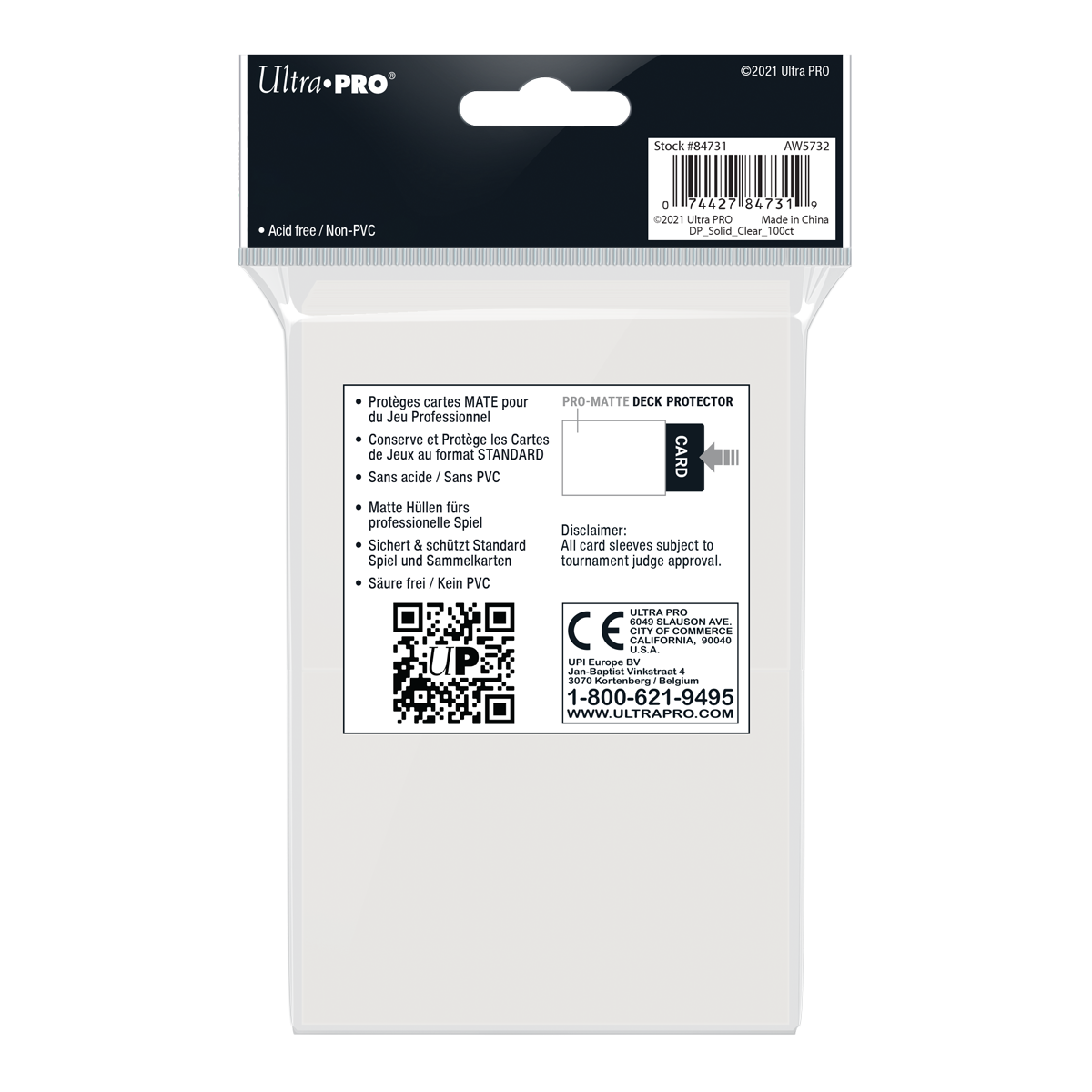 Ultra PRO: Standard 100ct Sleeves - PRO-Matte (Clear)