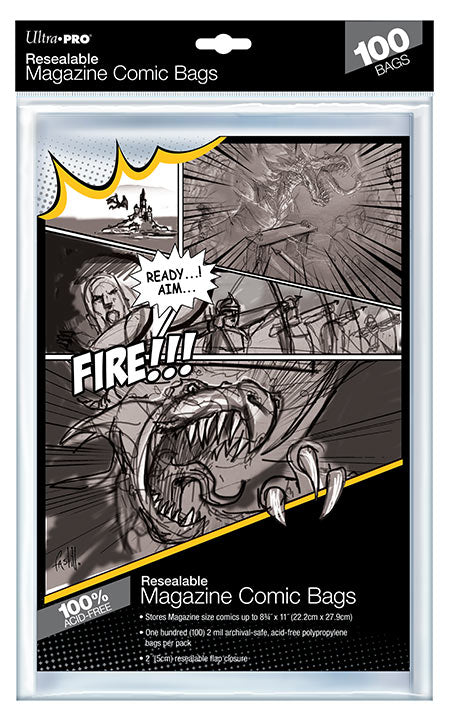 Ultra PRO: Comic Bags - Resealable Magazine (8-3/4" x 11" / 100-Pack)