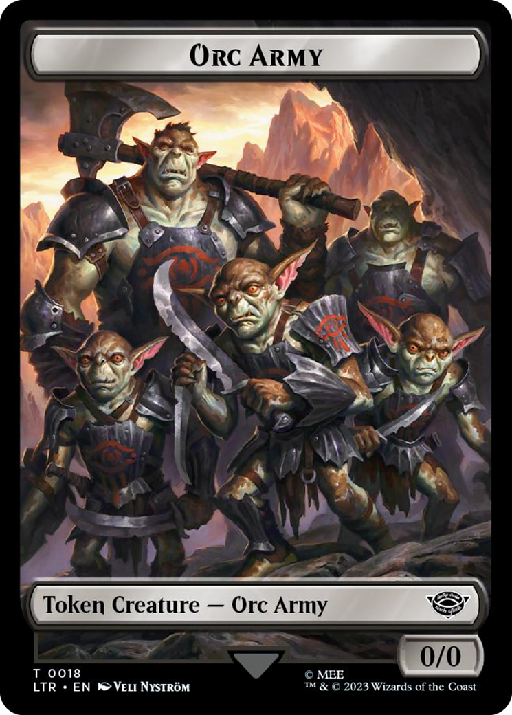 Orc Army (0018) // Food (0024) Double-Sided Token (Surge Foil) [The Lord of the Rings: Tales of Middle-Earth Tokens]