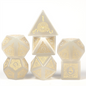 Cat's Eye White with Runes - Gemstone Engraved with Gold