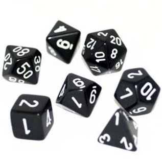 Chessex Opaque: Black/White 7 Dice Set
