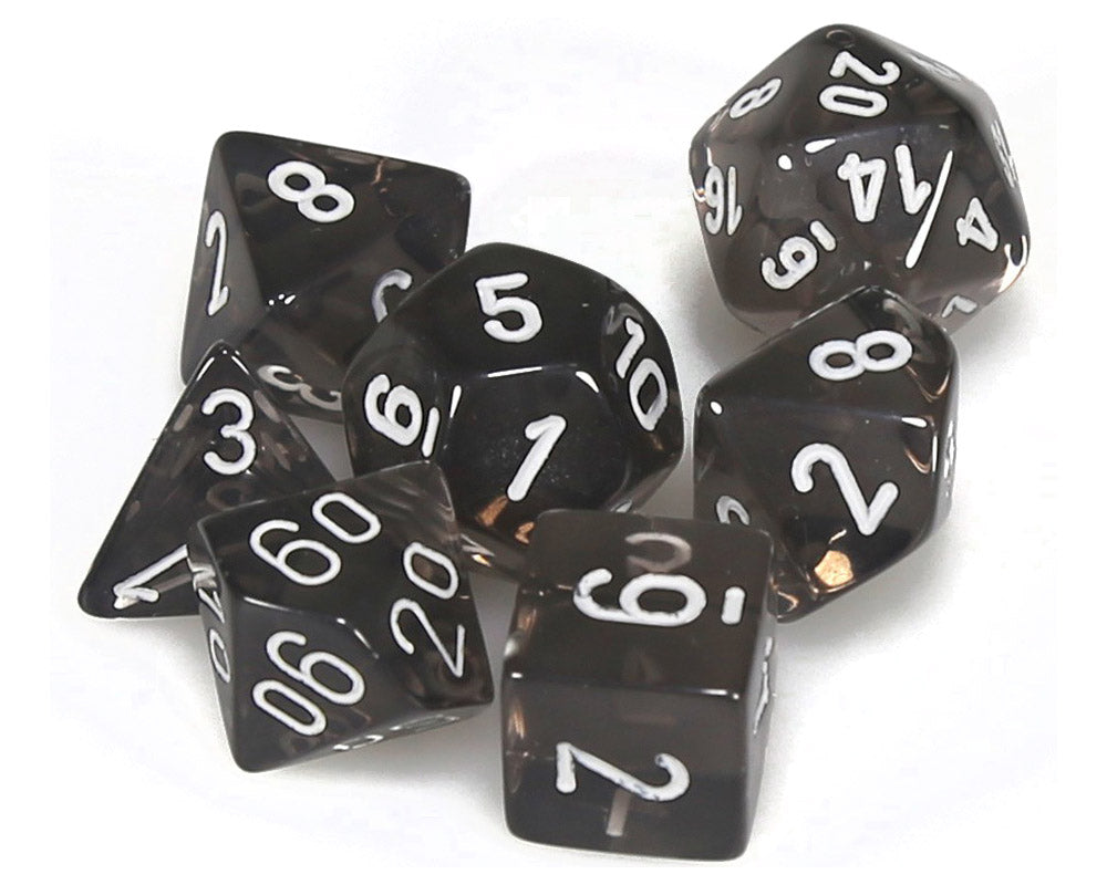 Chessex Translucent: Smoke/White 7 Dice Set