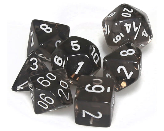 Chessex Translucent: Smoke/White 7 Dice Set