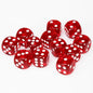 Chessex Translucent: 16MM D6 Red/White (12)