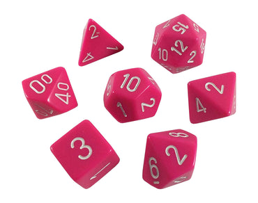 Chessex Opaque: Pink/White 7 Dice Set