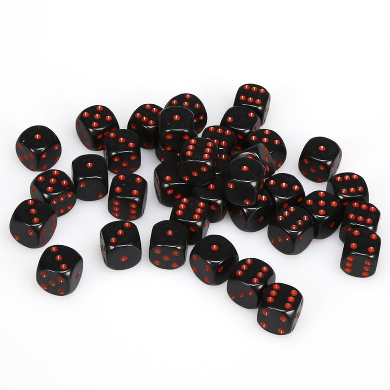 Chessex Opaque: 12MM D6 Black/Red (36)