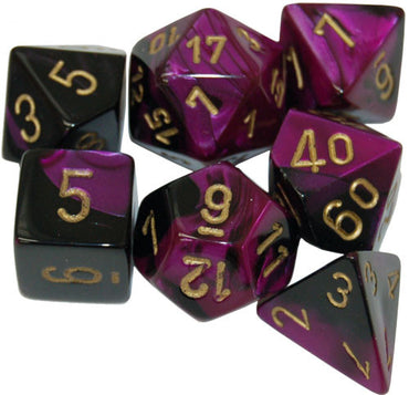 Chessex Gemini: Black-Purple/Gold 7 Dice Set