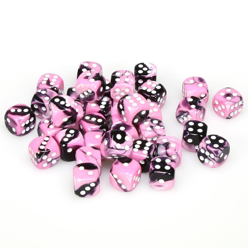 Chessex Gemini: 12MM D6 Black Pink/White (36)