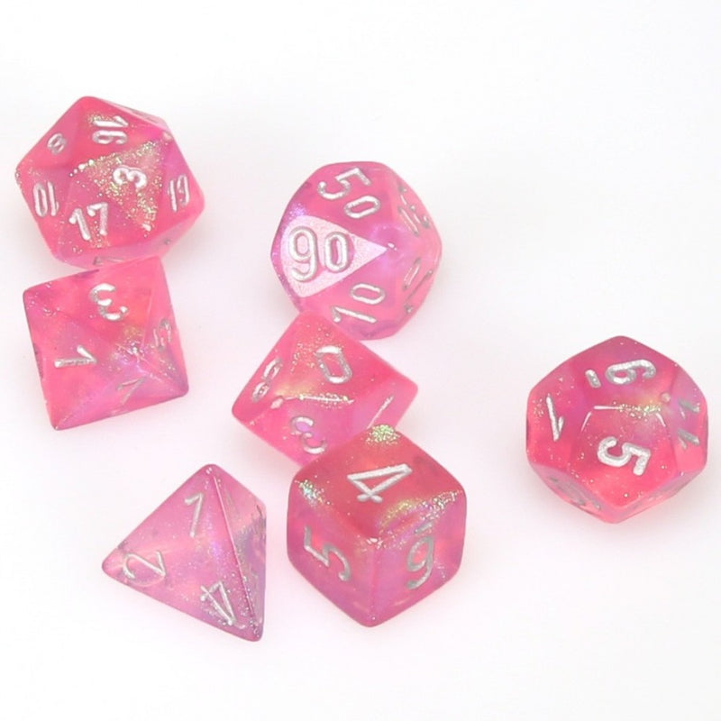 Chessex Borealis: Pink/Silver 7 Dice Set