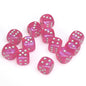 Chessex Borealis: 16MM D6 Pink/Silver (12)