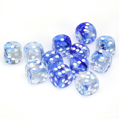 Chessex Nebula: 16MM D6 Dark Blue/White (12)
