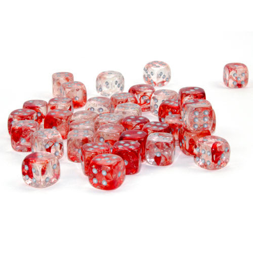 Chessex Nebula: 12MM D6 Red/Silver (36)