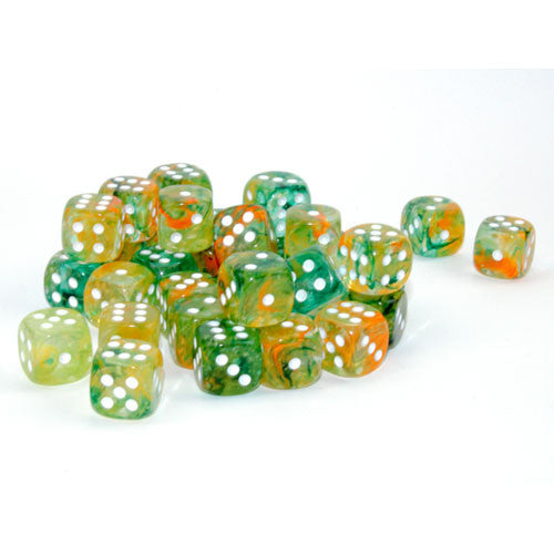 Chessex Nebula: 12MM D6 Spring/White (36)