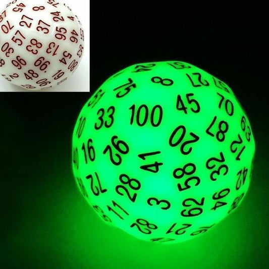 100 Sided Die - Glow Green D100