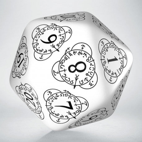 Q Workshop Dice Set - D20 Level Counter White and Black Die