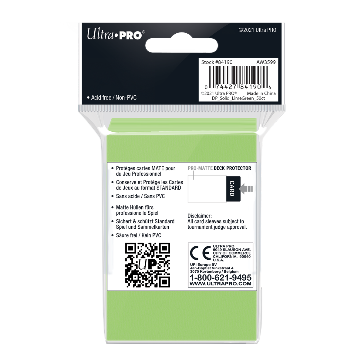 Ultra PRO: Standard 50ct Sleeves - PRO-Matte (Lime Green)