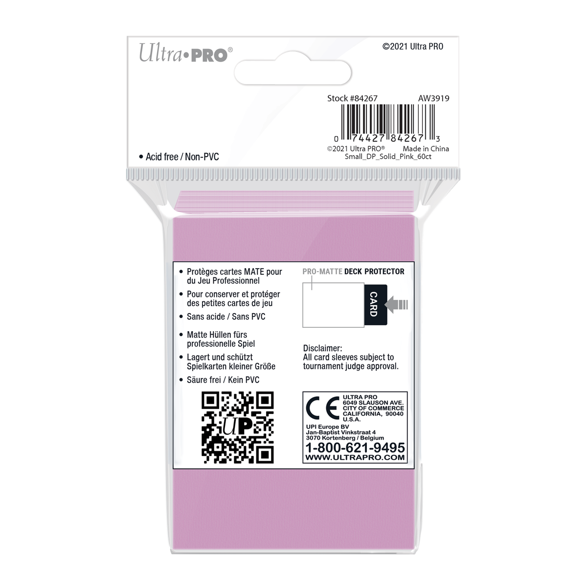 Ultra PRO: Small 60ct Sleeves - PRO-Matte (Pink)