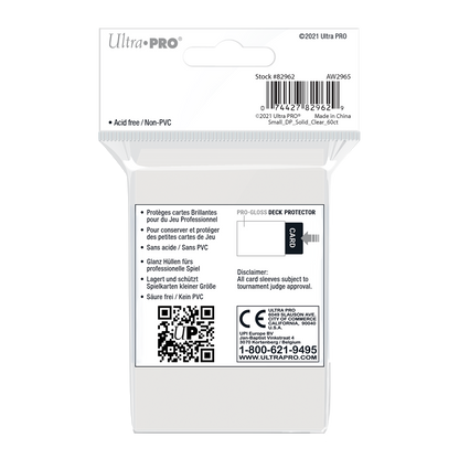 Ultra PRO: Small 60ct Sleeves - PRO-Gloss (Clear)