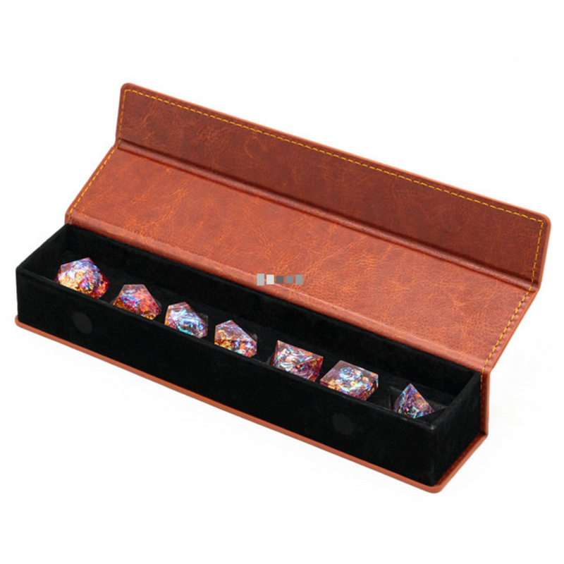 Magnetic Dice Vault - Brown Leatherette