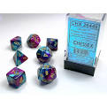 Chessex Mini Dice: Gemini - Purple-Teal/gold 7 Dice Set