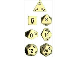 Chessex Opaque: Ivory/Black 7 Dice Set