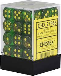 Chessex Borealis: 12MM D6 Maple Green/yellow(36)