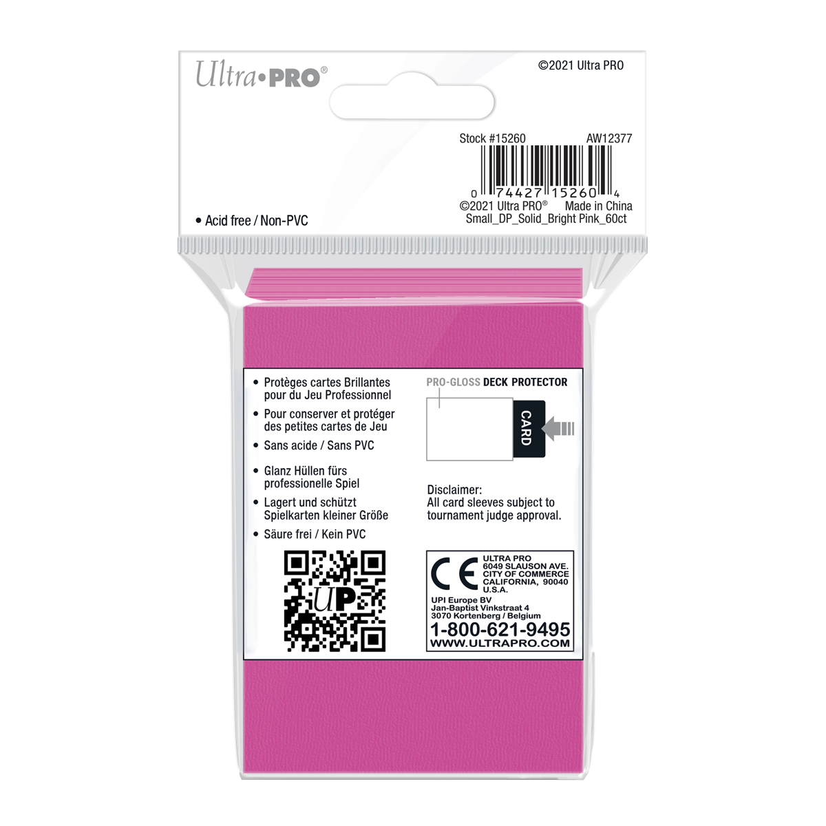 Ultra PRO: Small 60ct Sleeves - PRO-Gloss (Bright Pink)