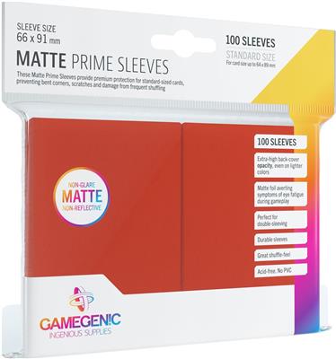 GameGenic Matte Prime Sleeves: Red (100)