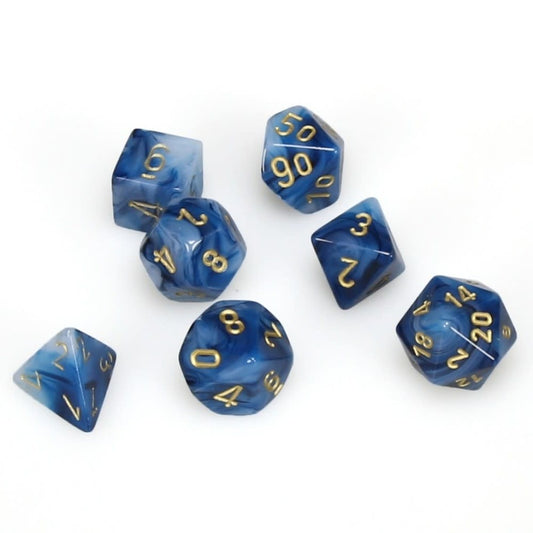 Chessex Phantom: Teal/Gold 7 Dice Set