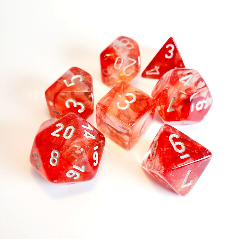 Chessex Nebula: Red/Silver 7 Dice Set