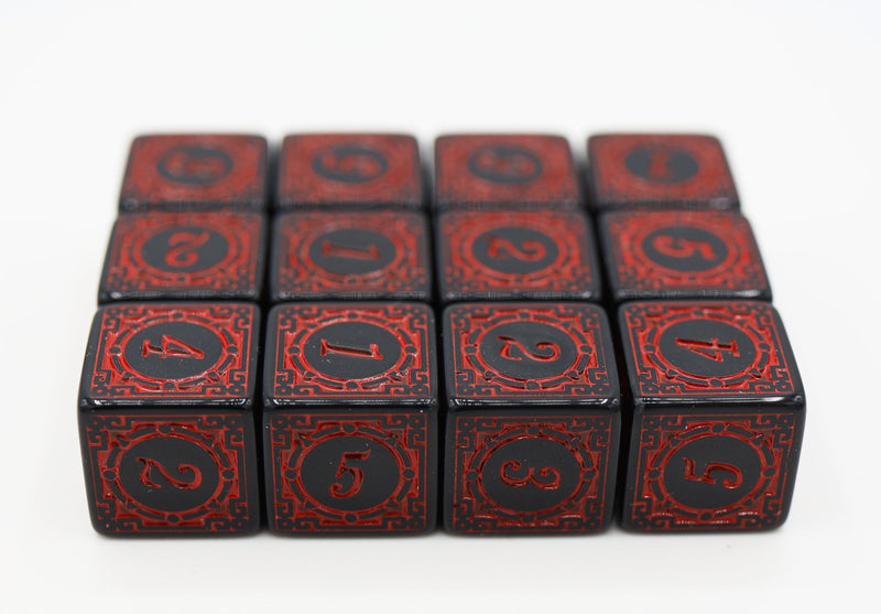 12 piece D6's - Magic Burst Red