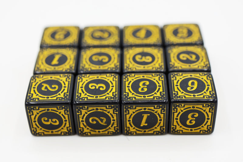 12 piece D6's - Magic Burst Yellow