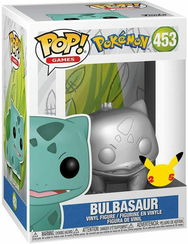 Pokemon 25th Anniversary Bulbasaur Metallic Silver 453 POP! Figurine