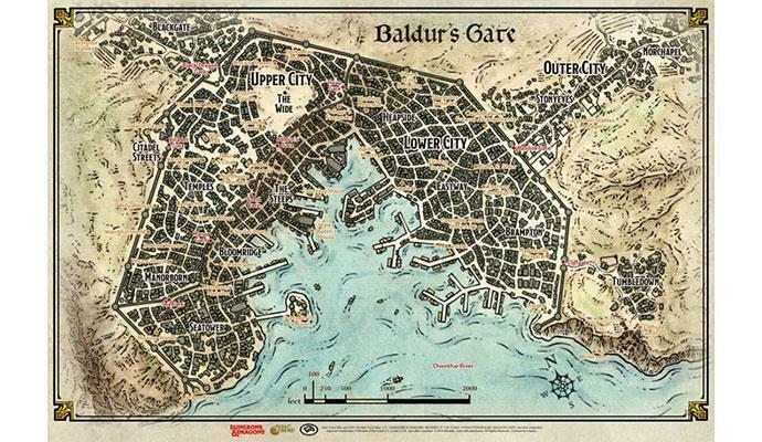 Dungeons and Dragons Game Mat Baldur's Gate Map