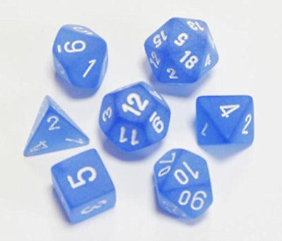 Chessex Frosted: Blue/White 7 Dice Set
