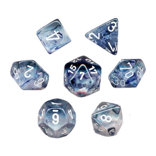 Chessex Nebula: Black/White 7 Dice Set